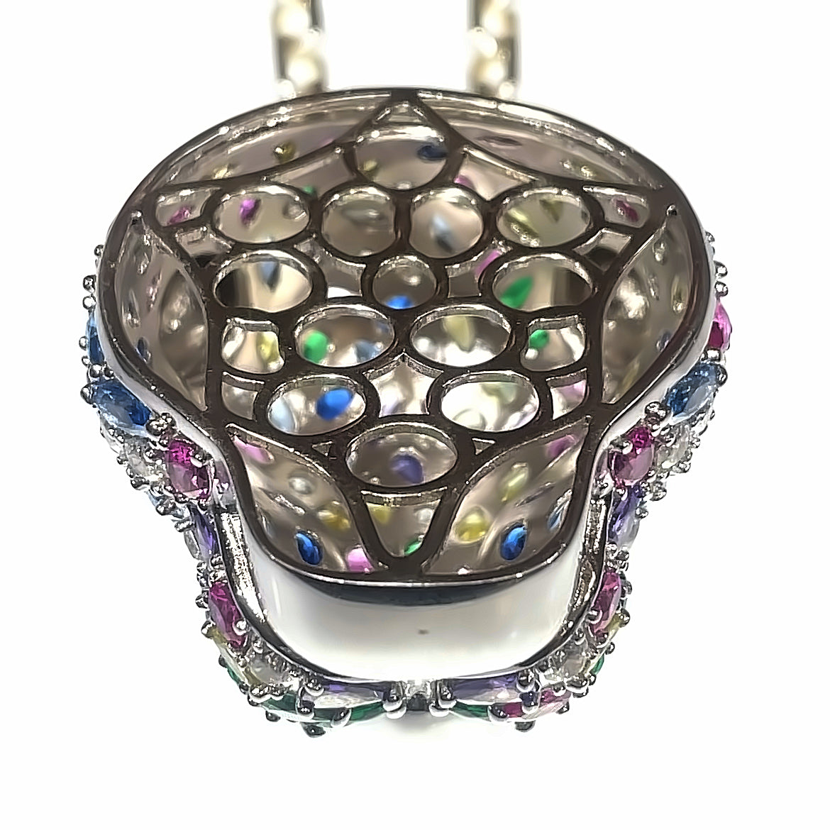 Carnival Panther Sterling Silver Pendant with CZs