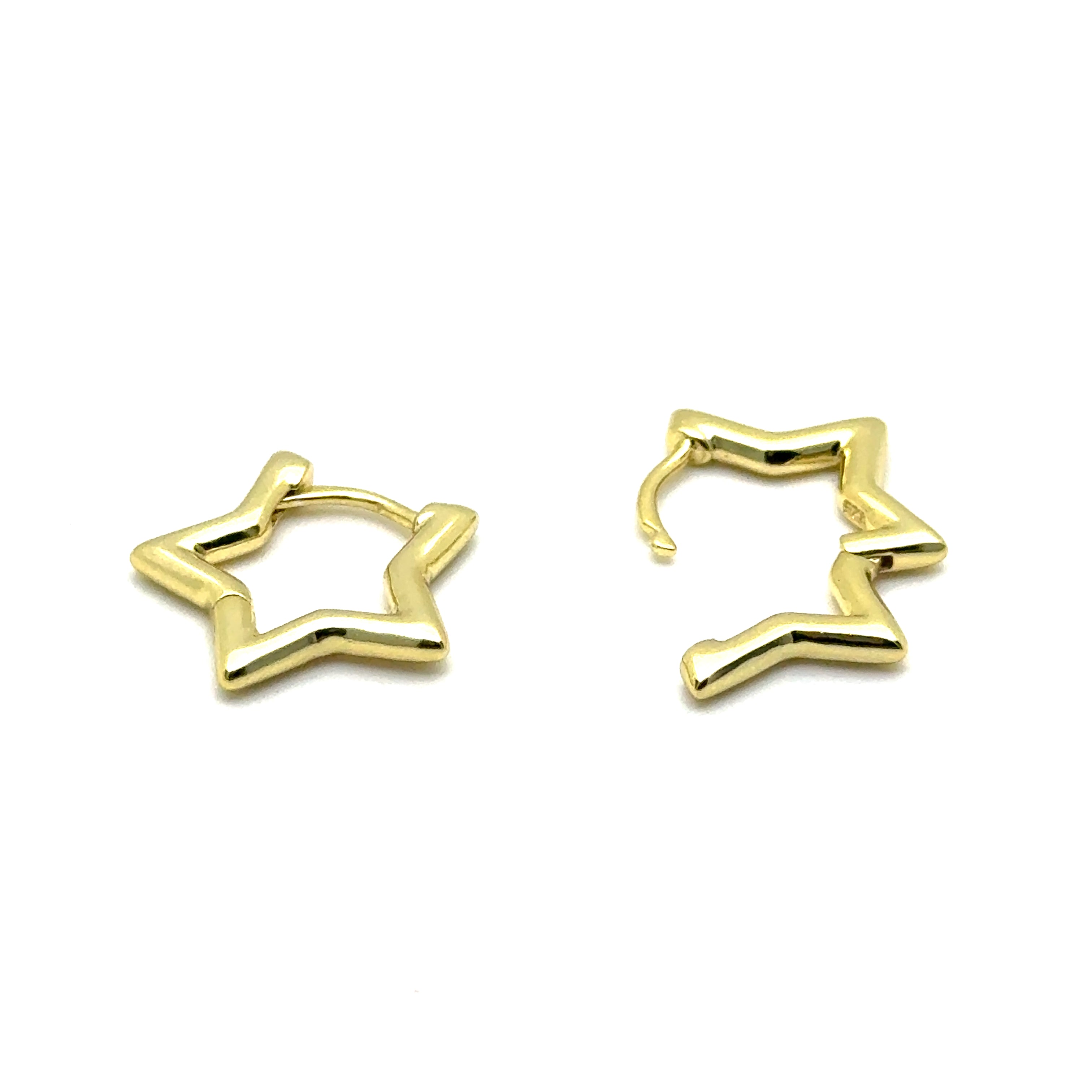 Star Huggies in Sterling Silver or 18k Gold Over Silver