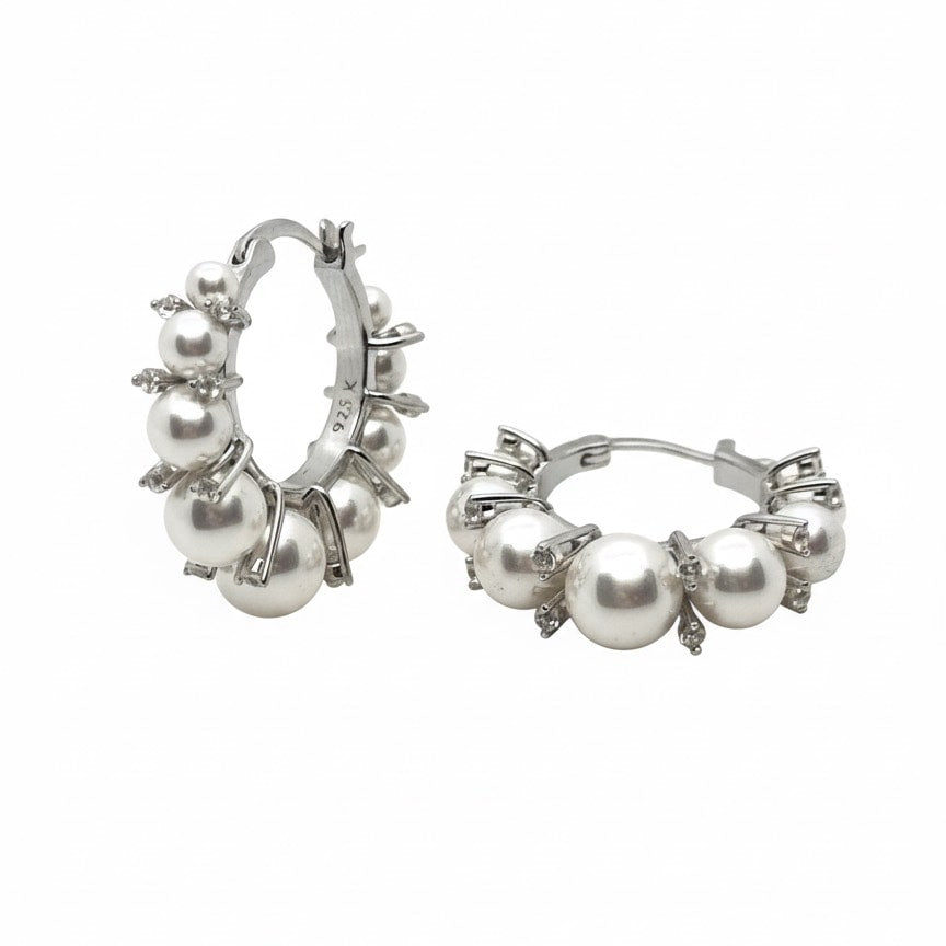 Pearl Hoop Earrings