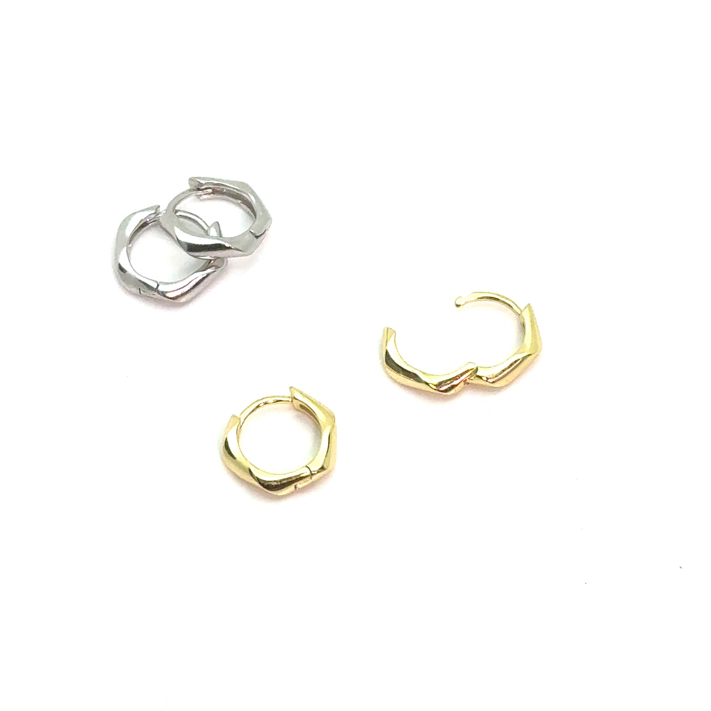 Twisted Huggies in Sterling Silver or 18k Gold Over Silver