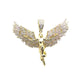 Arms Wide Open Angel Pendant in Sterling Silver or 18k Gold Over Silver with CZs