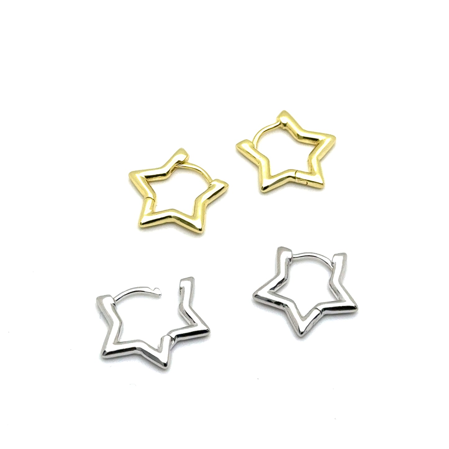Star Huggies in Sterling Silver or 18k Gold Over Silver