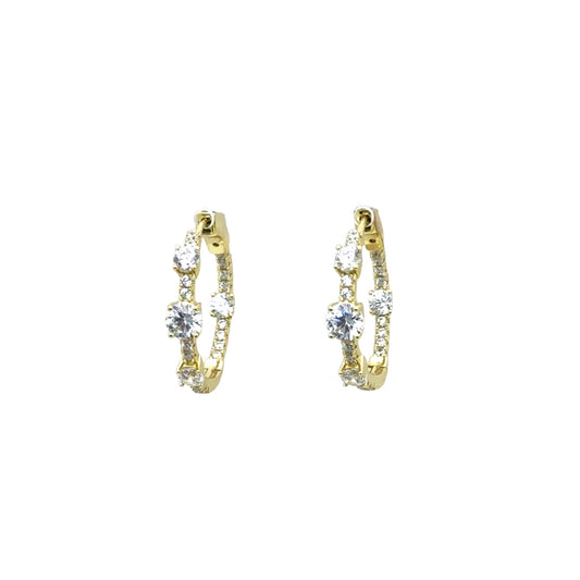 Medium Tennis Earrings with Sterling Silver or 18k Gold Over Silver with CZs