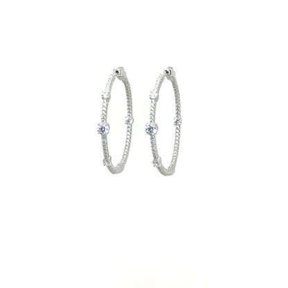 Large Tennis Earrings in Sterling Silver or 18k Gold Over Silver with CZs