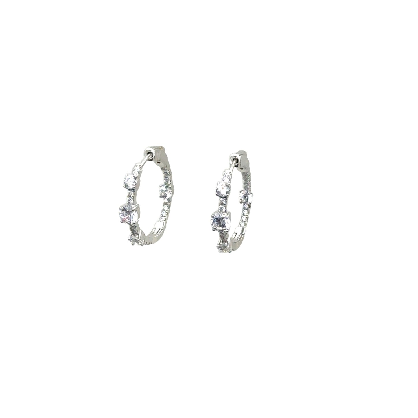Medium Tennis Earrings with Sterling Silver or 18k Gold Over Silver with CZs